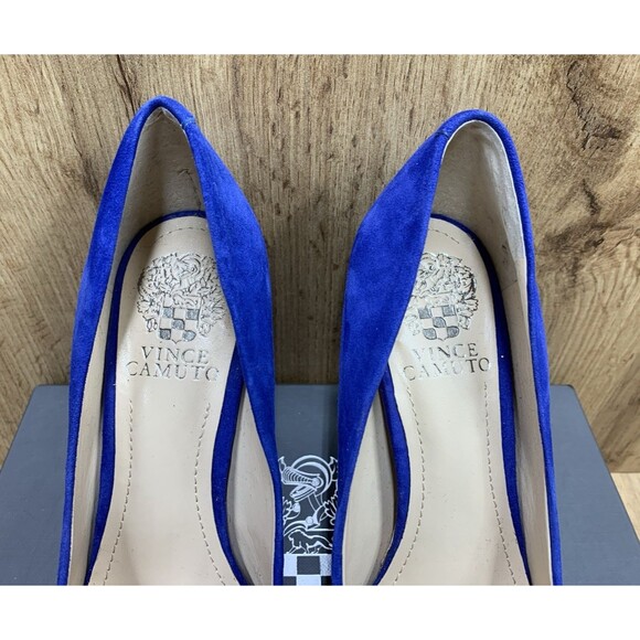 Vince Camuto Women Kain 4” Slip On Point Toe Heels  Pump Mazarine Blue Sz 7.5 M - Picture 8 of 16